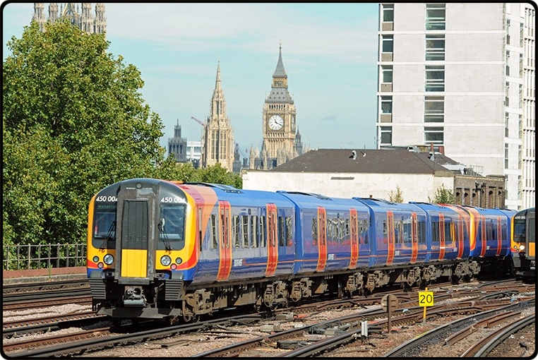 a large long train on a steel track